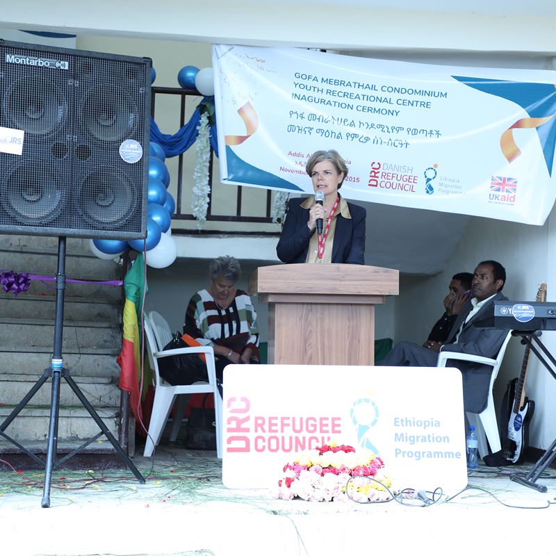 DRC Secretary General, Charlotte giving inaugural remarks.