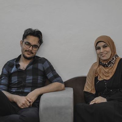 Mother and son growing together