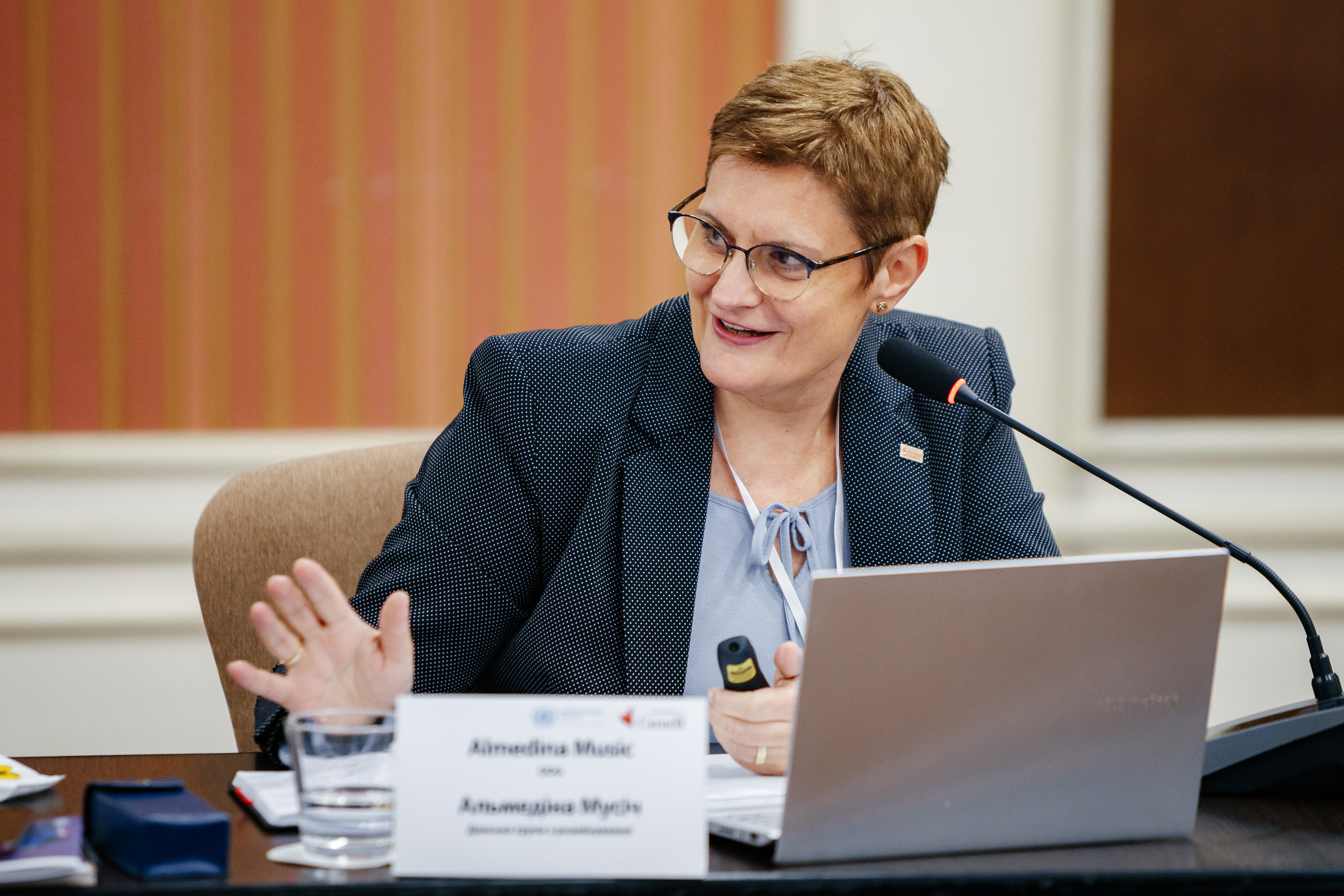 DRC Humanitarian Disarmament and Peacebuilding Sector Advisor in Ukraine, Almedina Musić at the Mine Action Sub-Cluster meeting; at a field visit in Luhanks and in the demining base after the training of SES staff.