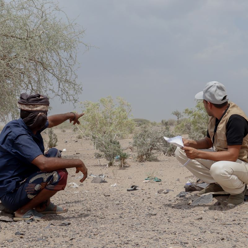 Khaled showed DRC’s team where he found the war remnants.Helmi Marei
