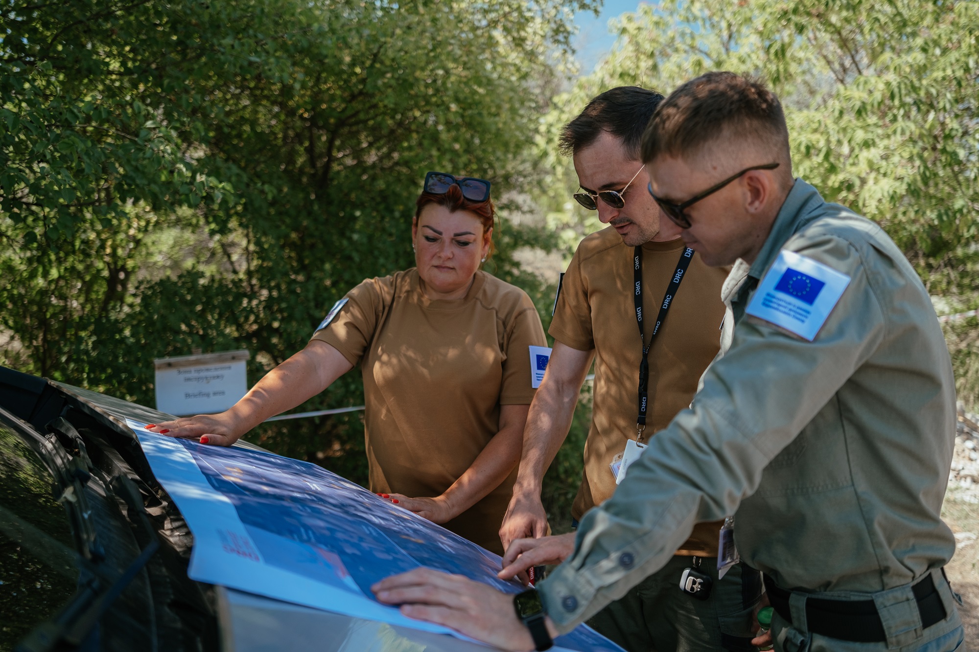  Before going into the field, the NTS team ought to agree on safe medical evacuation plans in case of an emergency. ©DRC Ukraine, Kherson Oblast, July 2024, Krystyna Pashkina