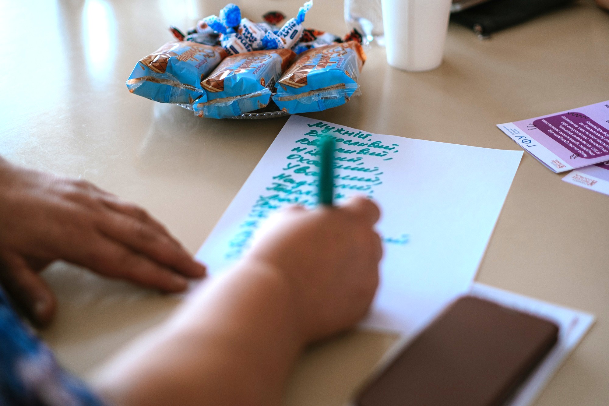 The activities conducted in safe spaces for women and girls, including awareness-raising sessions, aim to address harmful stereotypes and promote positive social change. ©DRC Ukraine, Koriukivka, Chernihiv Oblast, September 2024, Krystyna Pashkina