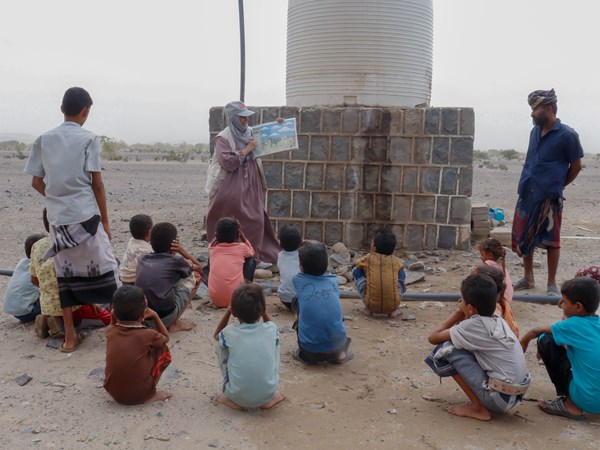 Khaled attended and contributed to an EORE session that was conducted for the children in his village. 